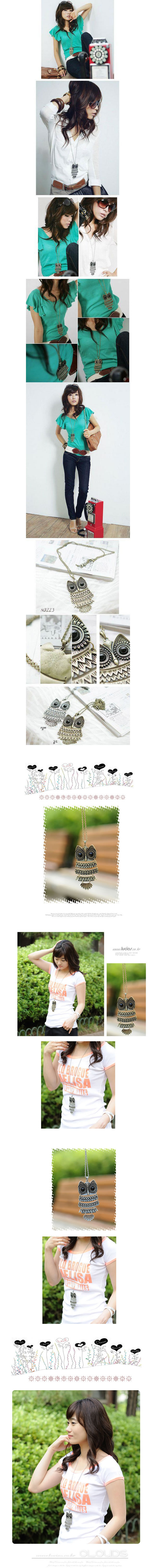 Timeless Antique Silver Owl Alloy Korean Necklaces,Korean Necklaces