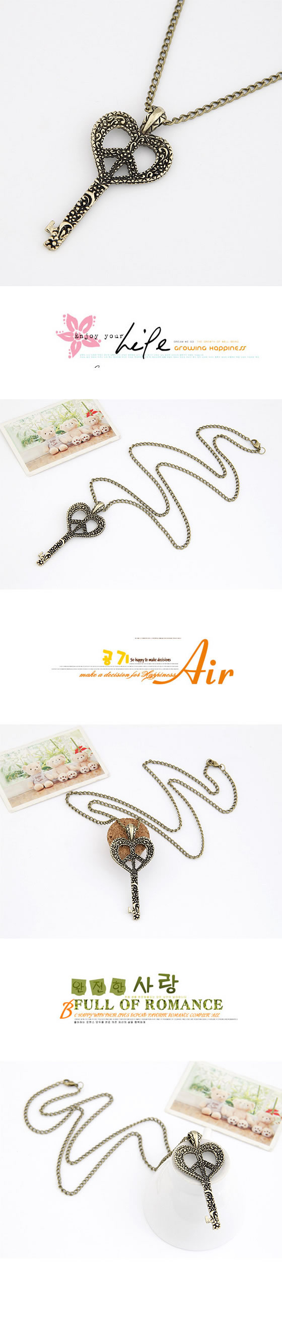 Active Bronze Key Alloy Korean Necklaces,Korean Necklaces