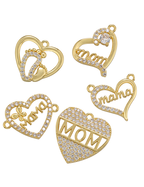Fashion Vs522 White Gold Color Copper Inlaid Zirconium Mama Love Diy Jewelry Accessories
