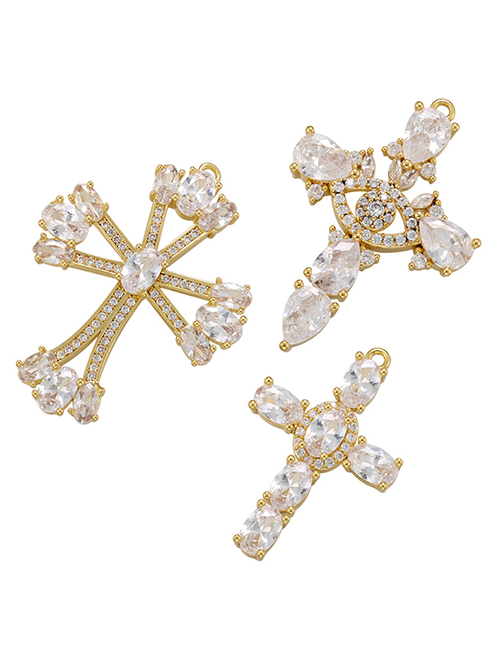 Fashion White Gold Color Vd1136 Copper Inlaid Zirconium Cross Diy Jewelry Accessories