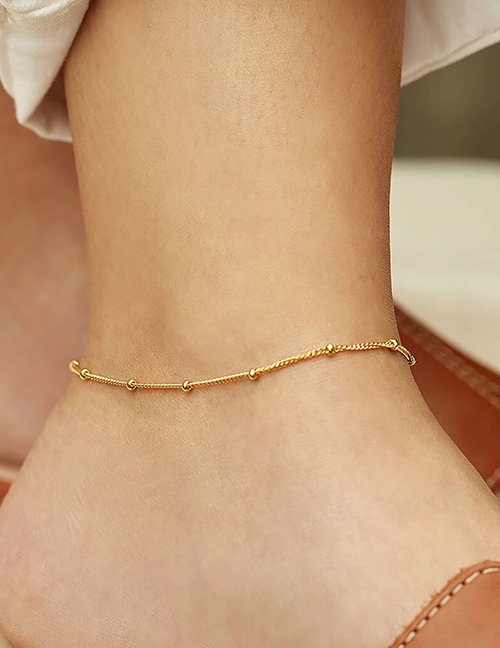 Fashion Gold Titanium Ball Chain Anklet