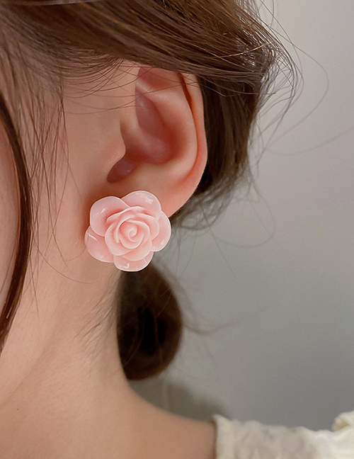 Fashion Pink Rose Earrings