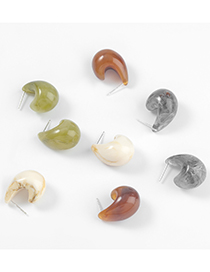 Fashion Beige Drop-shaped Geometric Resin Earrings