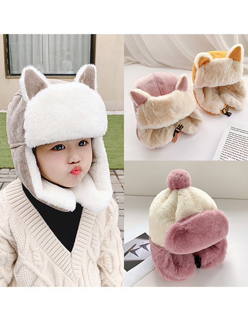 Fashion Pink [children] 4-12 Years Old New Product Hot Sale Children's Thick Plush Ear Caps