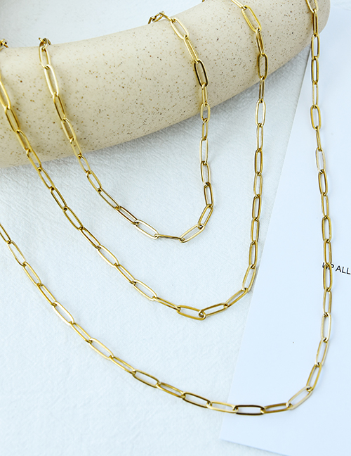 Fashion Golden 1 Titanium Steel Chain Necklace Accessories