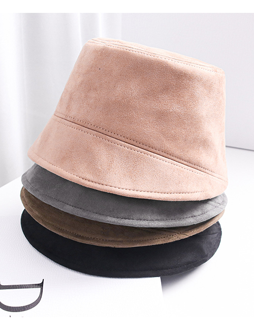 Fashion Black Solid Color Suede Fisherman Hat