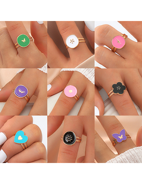 Fashion Pink-2 Alloy Drip Oil Round Ring