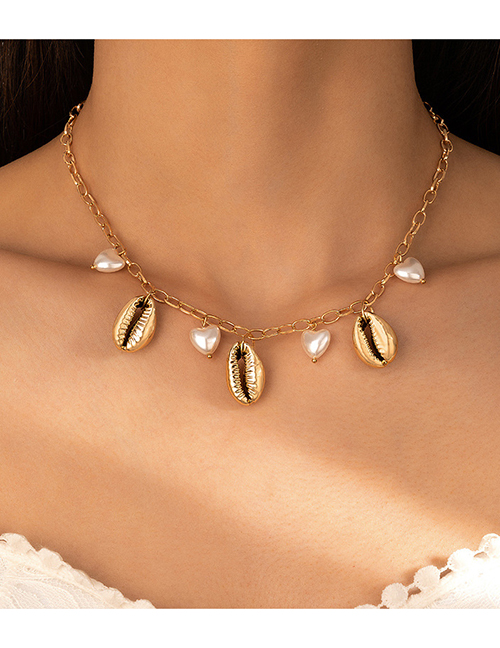 Fashion Gold Alloy Pearl Shell Necklace