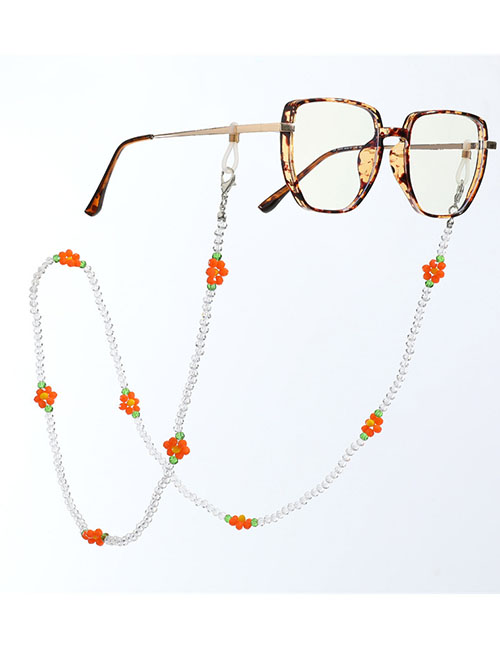 Fashion 6 Rose Red Sunflower Rice Beads Beaded Sunflower Woven Lanyard Glasses Chain