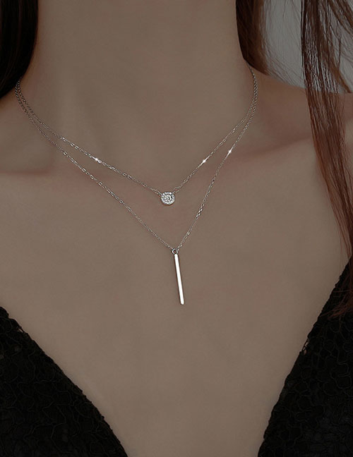 Fashion 1# Alloy Vertical Bar Geometric Multilayer Necklace