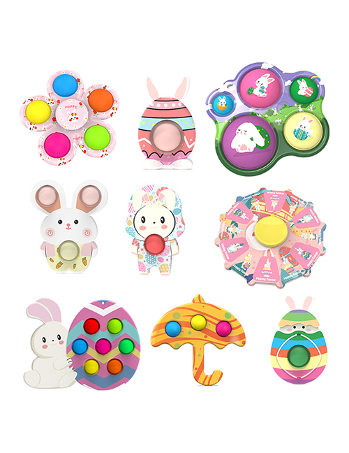 Fashion 1418b Easter Disc Bubble 18cm Plastic Cartoon Geometric Press Toy