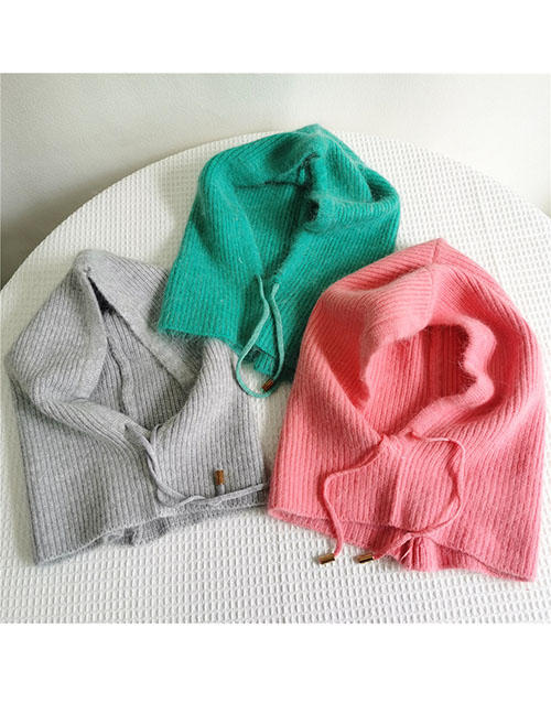 Fashion Caramel Rabbit Wool Knitted Lace-up Scarf Beanie