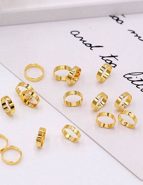 Fashion Real Platinum Double-hole Beaded Copper Ring 10mm A Pack Of 100 (2 Packs Minimum) Brass Gold Plated Beaded Ring Jewelry Accessories