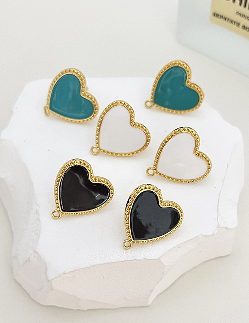 Fashion Black Copper Drop Oil Love Stud Earrings Accessories