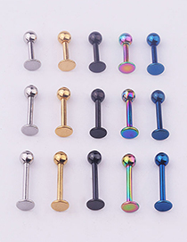 Fashion 5 Mixed Colors Vacuum Plated Stainless Steel Ball Earrings (single Price) (1pcs)