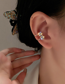 Fashion Silver Color Diamond-studded Geometric Ear Bone Clip