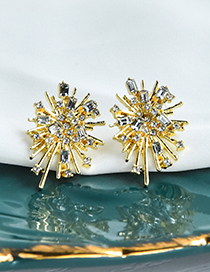 Fashion Gold Color Alloy Diamond Star Earrings