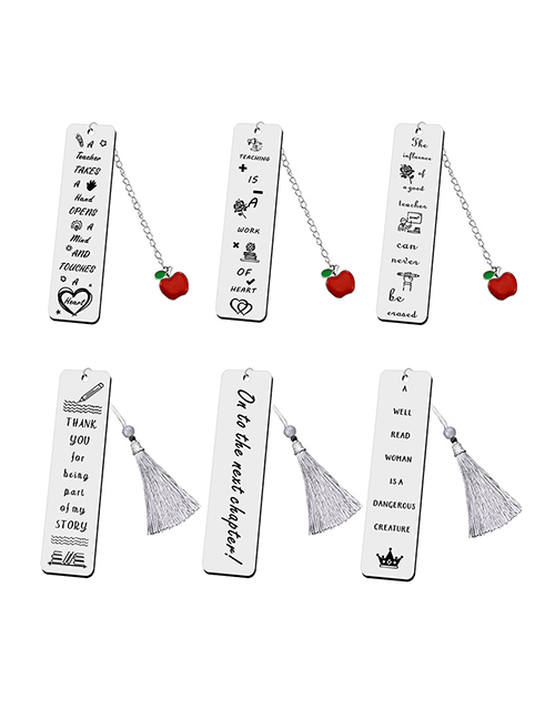 Fashion V Type Stainless Steel Letter Hang Tag Bookmark