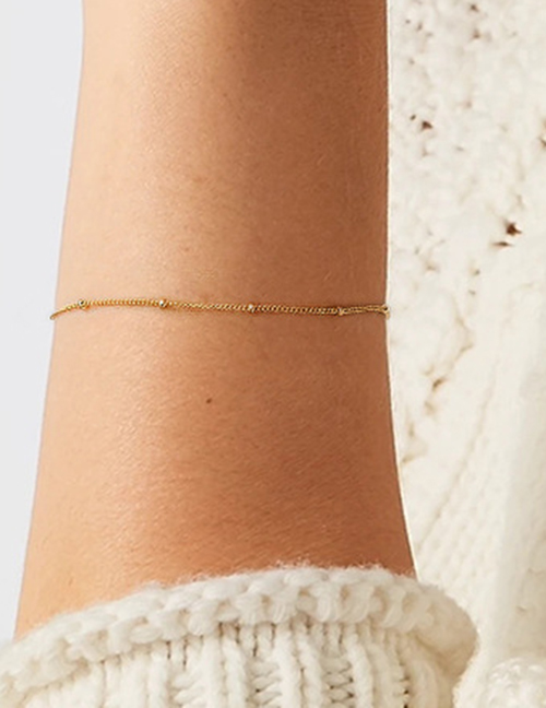 Fashion Rose Gold Metal Beanie Chain Bracelet