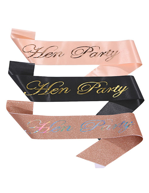Fashion Champagne Glitter Cloth Foil Stamping Alloy Bronzing Letter Shoulder Strap