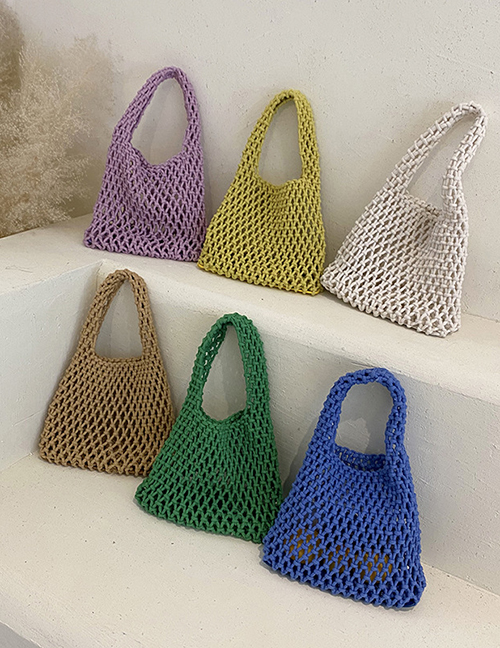 Fashion Purple Grass -edited Hollow Nets With Handbags