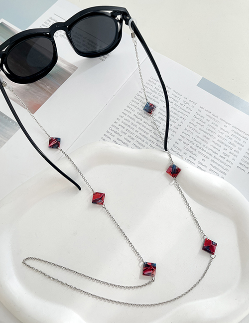 Fashion Color 3 Acrylic Block Alloy Chain Glasses Chain Accessories