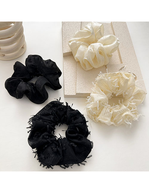 Fashion Solid Color Black Fabric Fold Hair Circle