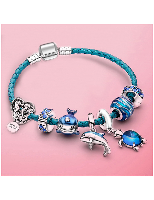 Fashion A Metal Geometric Dolphin Turtle Love Multi -element Bracelet