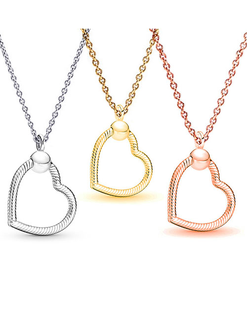 Fashion Shape Rose Golden 45cm Chain+fall (new) Metal Geometric Thread Love Necklace