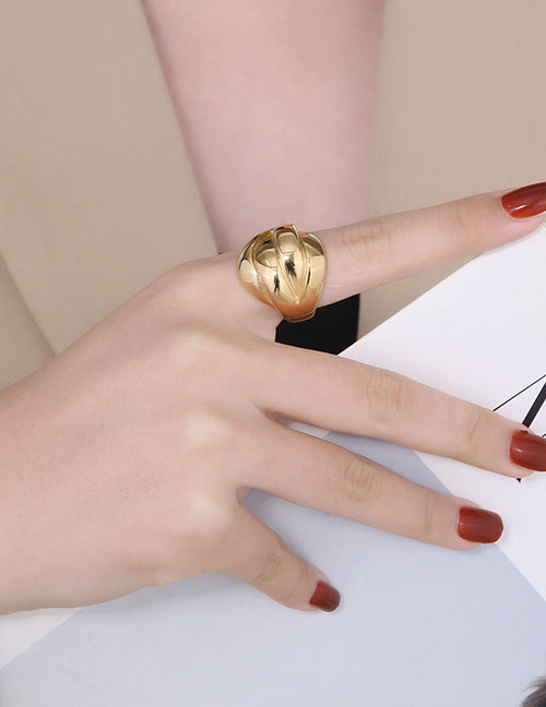 Fashion Gold Stainless Steel Gold-plated Geometric Ring