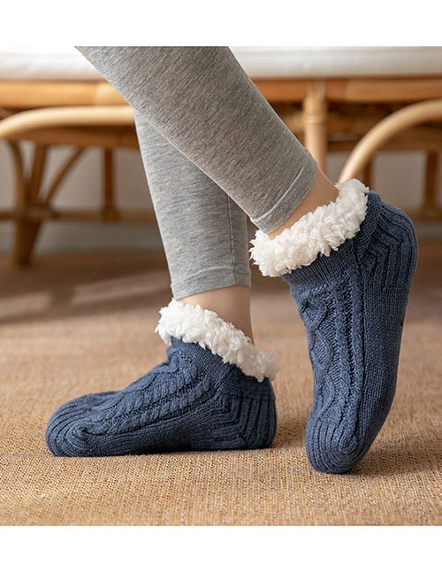 Fashion Glaze Blue Male L:39-44 Acrylic Knitting Snow Socks