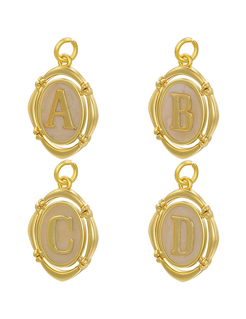 Fashion Z Copper Drop Oil 26 Letters Oval Diy Jewelry Accessories