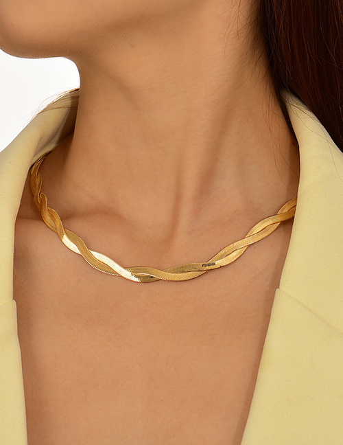 Fashion Gold Alloy Snake Chain Wrap Necklace