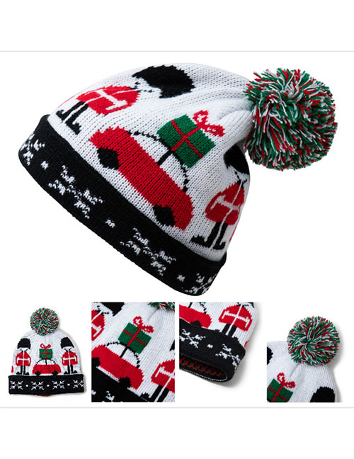 Fashion Picture Color Acrylic Christmas Embroidered Knit Beanie