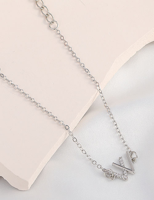 Fashion Silver Alloy Diamond Alphabet Bracelet