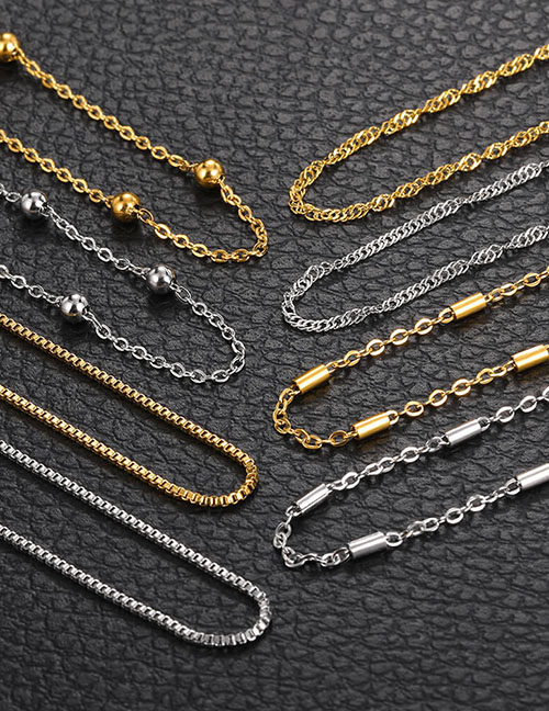 Fashion 49 (1.8mm 40+5cm) Gold (10 Pieces/pack) Stainless Steel Geometric Diy Chain