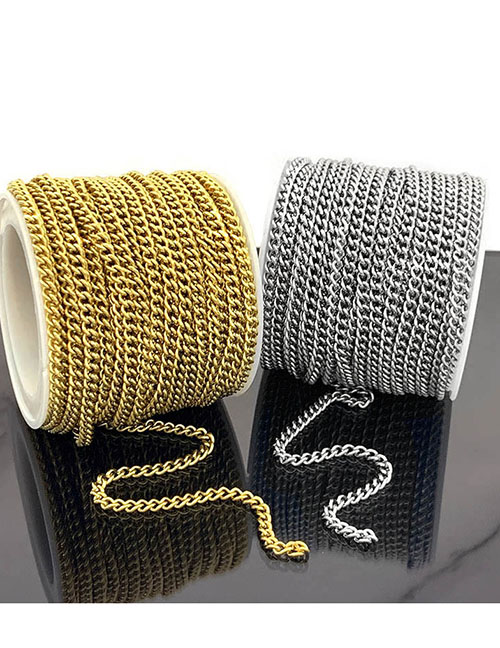 Fashion Vacuum Gold 0.8x3mm (5 Meters) Stainless Steel Geometric Chain Accessories