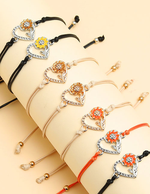 Fashion 7# Alloy Diamond Flower Bracelet