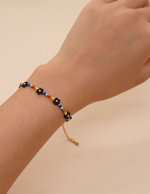 Fashion 1# Colorful Rice Bead Beaded Flower Bracelet 