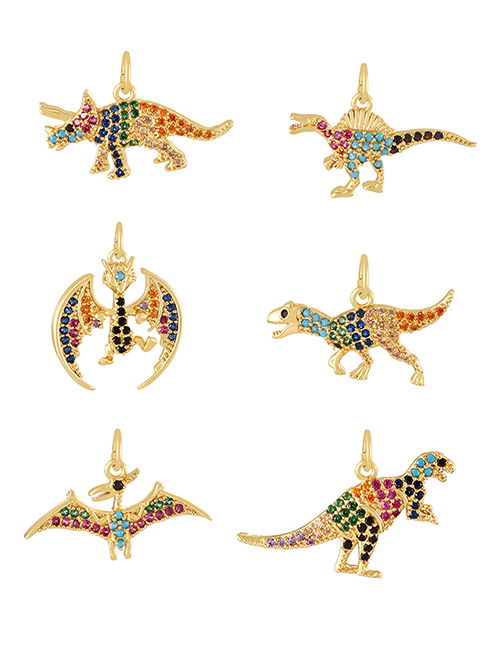 Fashion Golden 1 Copper Inlaid Zircon Dinosaur Series Pendant Accessories