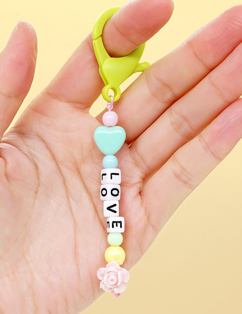 Fashion 1# Colorful Bead Alphabet Beaded Keychain