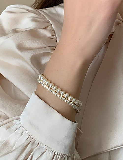 Fashion Bracelet - White Small Pearl Beaded Bracelet