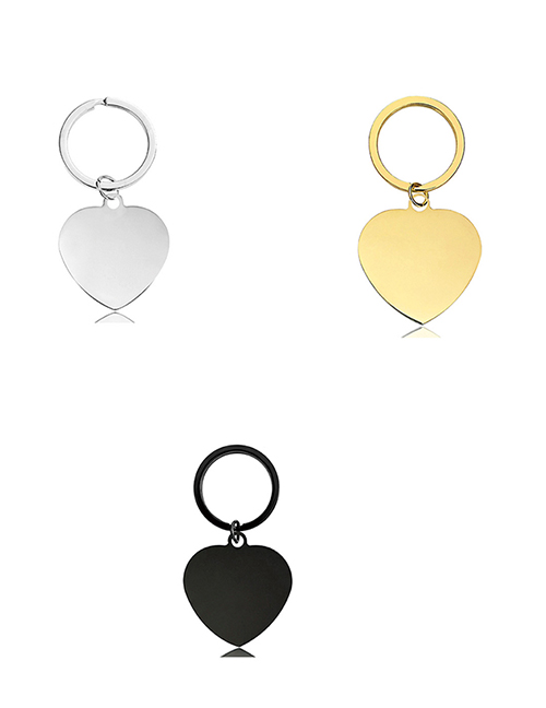 Fashion 30mm Heart Rose Gold (assembled) Metal Blank Heart Tag Keychain 