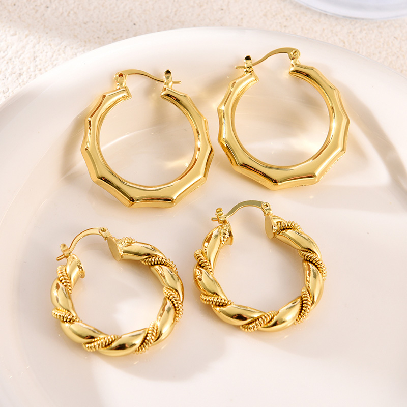Fashion Golden 1 Copper Spiral Earrings