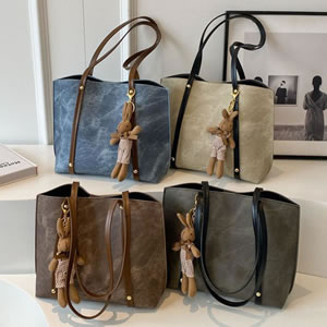 Fashion Brown Without Pendants Pu Large Capacity Shoulder Bag