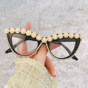 Gafas De Sol Cat Eye Con Diamantes Y Perlas