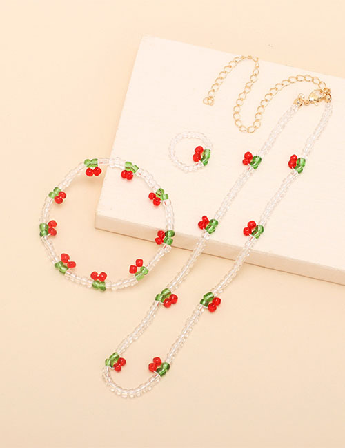 Fashion Necklace Crystal Beaded Cherry Necklace