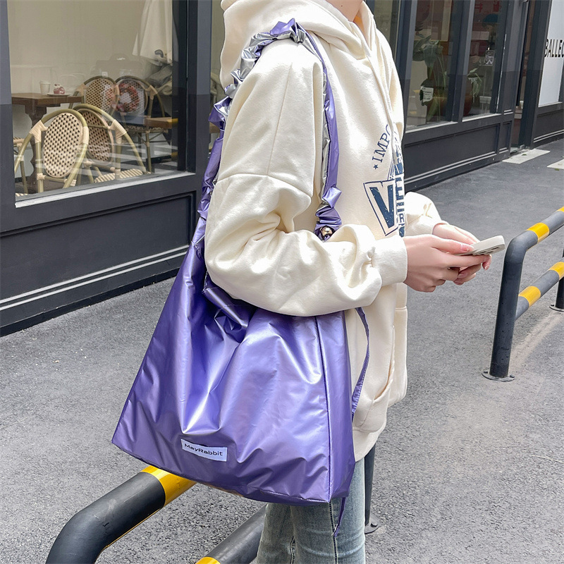 Fashion Colorful Off-white Pu Large Capacity Shoulder Bag