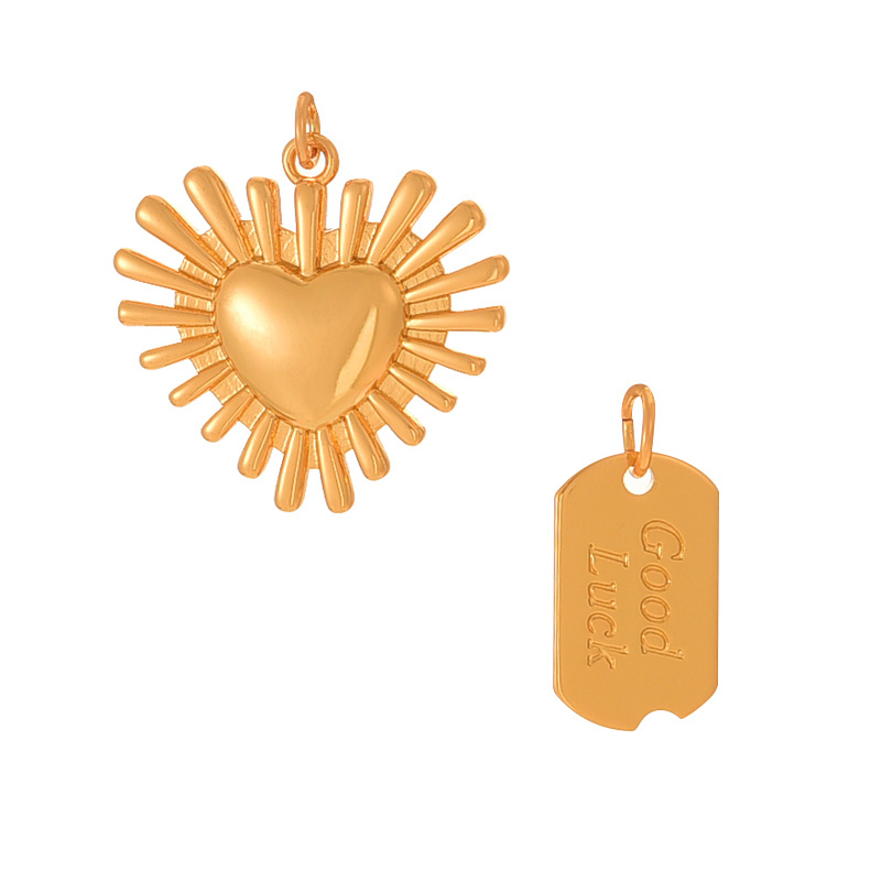 Fashion Golden 2 Copper Letter Irregular Square Plate Pendant Accessories