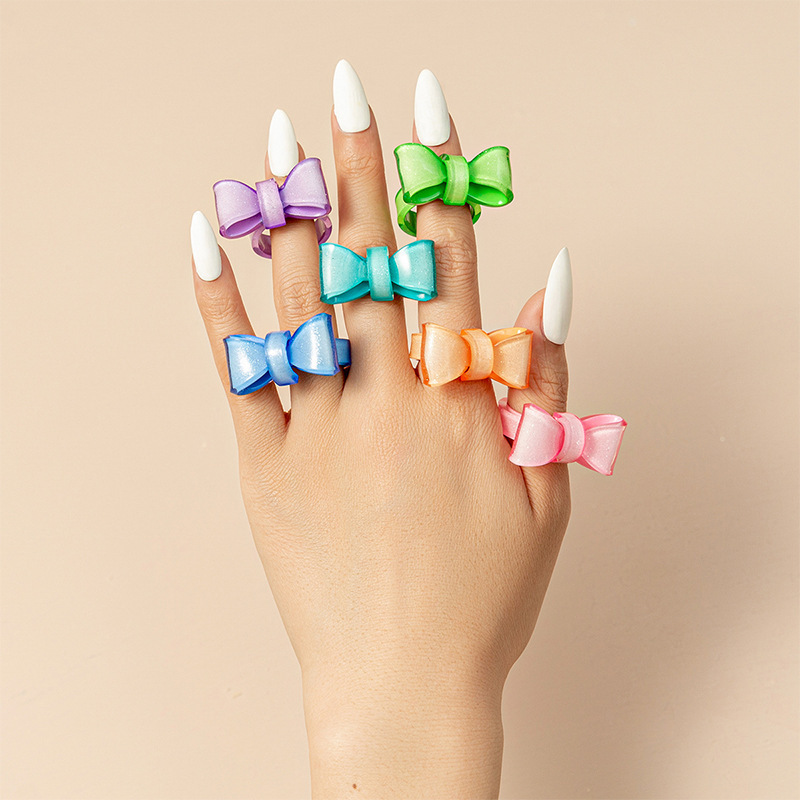 Fashion 1 (alluvial Gold Type) Resin Bow Open Ring